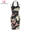 Grace Karin Halter Bodycon Retro Vintage Pencil Dress Algodão Vintage Vestido CL4590-8